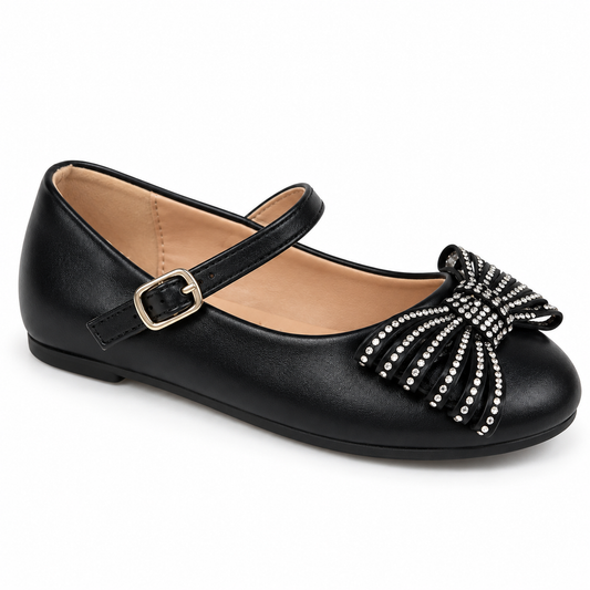 Doremi A2004-M girls bow Mary Jane ballet flats - Black