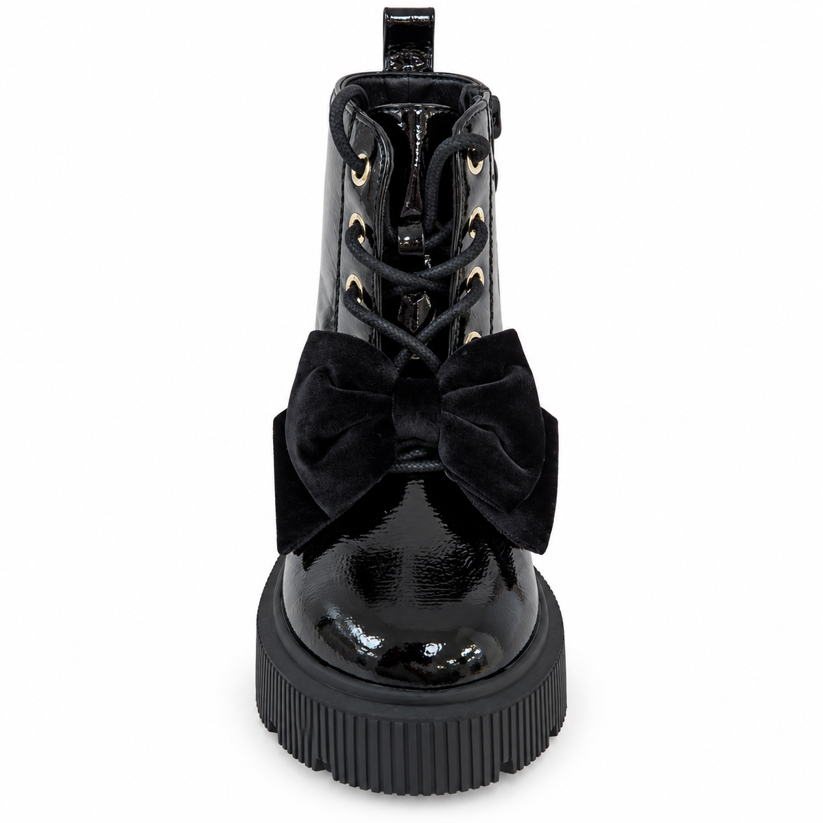 Doremi 7625-25M black bow platform boot front view