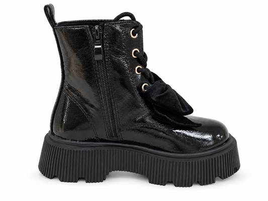 Doremi 7625-25M black bow platform boot inner view