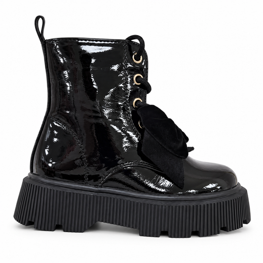 Doremi 7625-25M black bow platform boot outer view