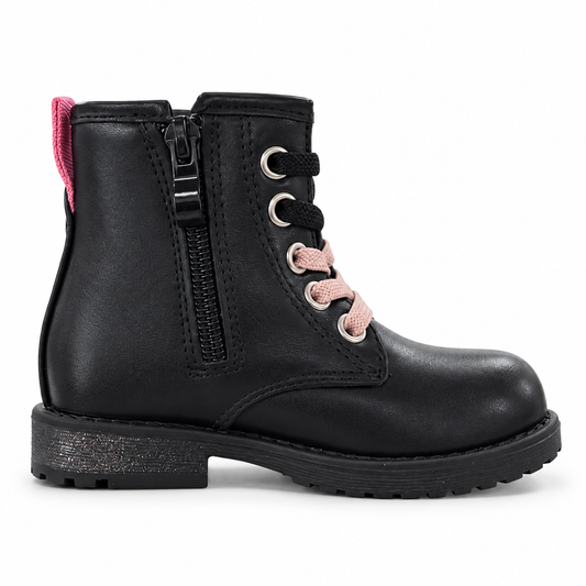 Doremi 7625-8S black and pink Love heart boots love-inner