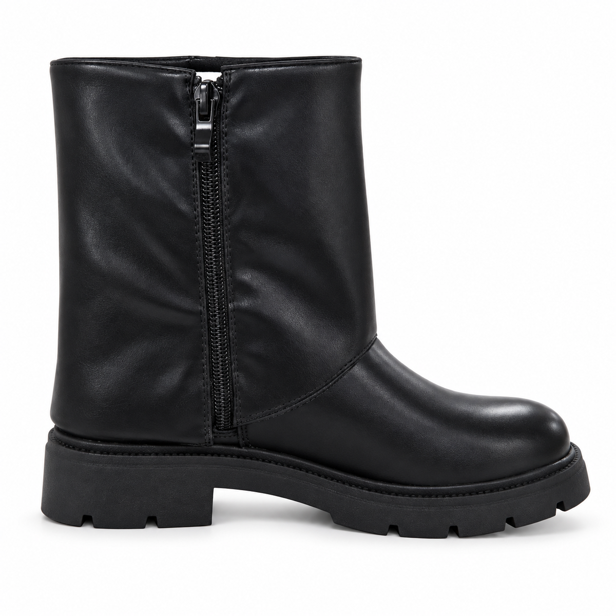 Doremi black buckle boots inner-side